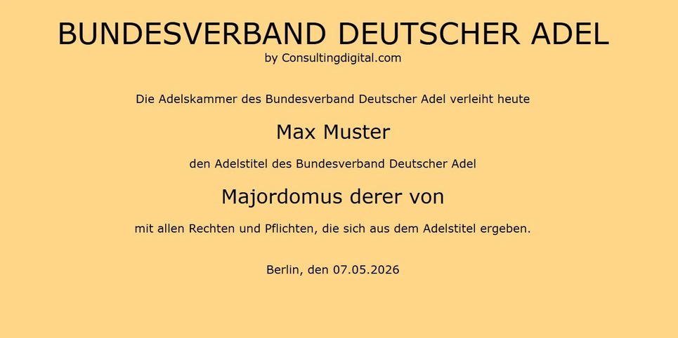 Adelstitel kaufen oder kostenlos