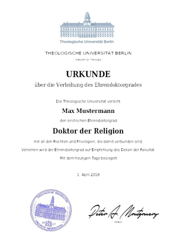 Doktortitel kaufen von der Theologischen Fakultät