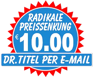 Doktortitel per E-Mail kaufen Preissenkung