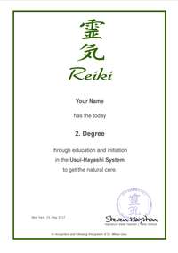 Reiki, Certificates, Diploma