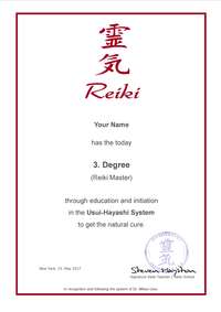Reiki, Certificates, Diploma