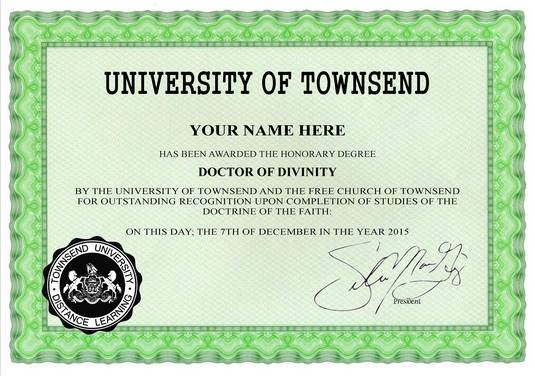 Doctorate Degree from Townsend University