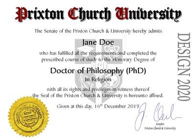 PhD Doctorate Degree 2020