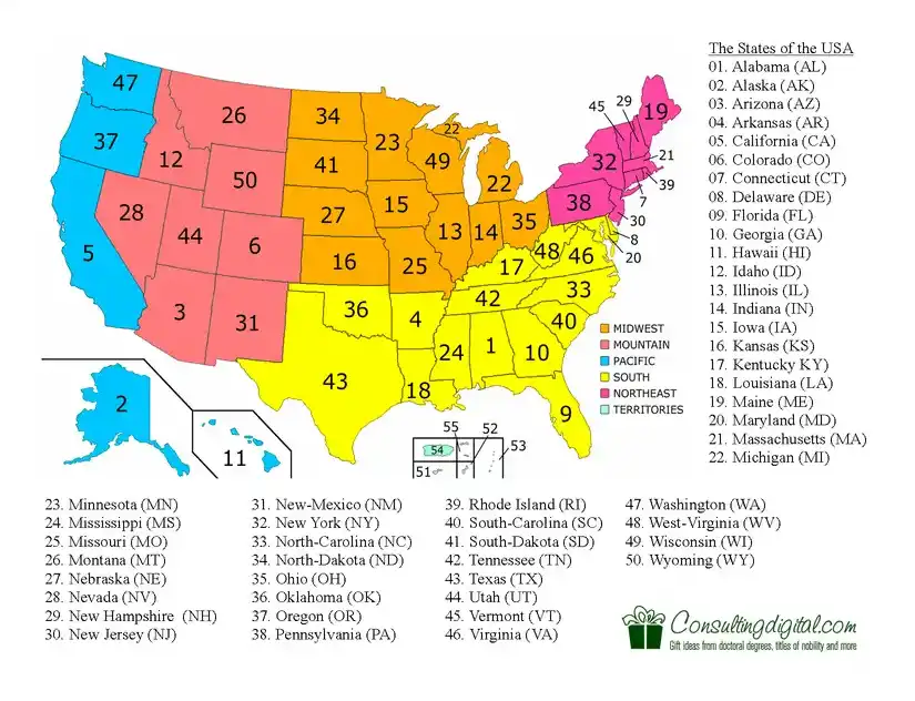 50 States of America