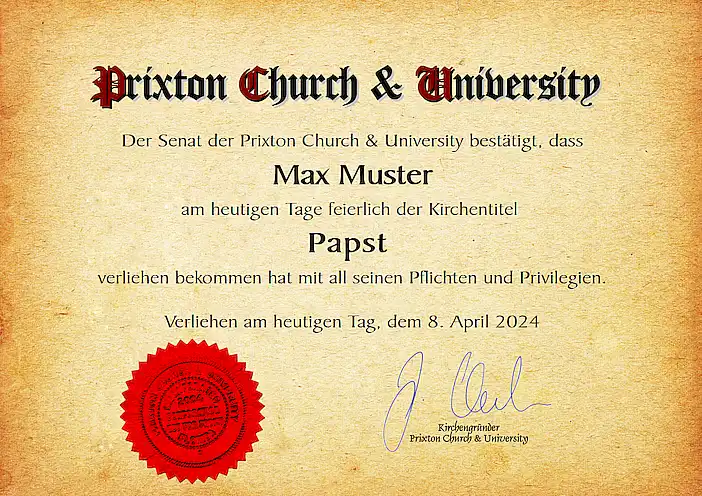 Kirchentitel in Deutsch