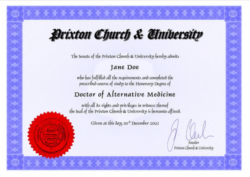 Professortitel kaufen von der Prixton Church