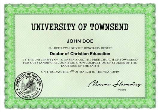 Professortitel von der Townsend University kaufen